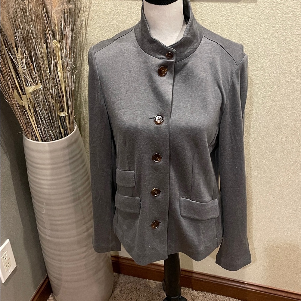 Sundance Park Single Breasted Knit Blazer Heather Gray Size Medium - Picture 5 of 13